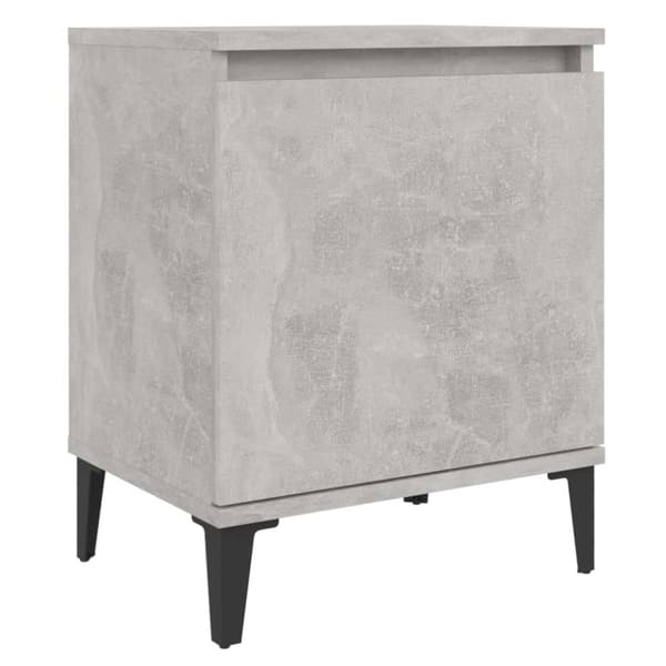 vidaXL sengeborde med metalben 40x30x50 cm betongrå
