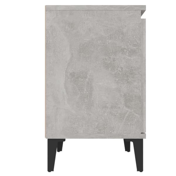 vidaXL sengeborde med metalben 40x30x50 cm betongrå