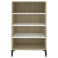 Miniatyrbillede 4 af 8: vidaXL skænk 57x35x90 cm spånplade hvid og sonoma-eg