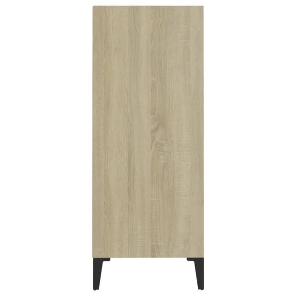vidaXL skænk 57x35x90 cm spånplade hvid og sonoma-eg
