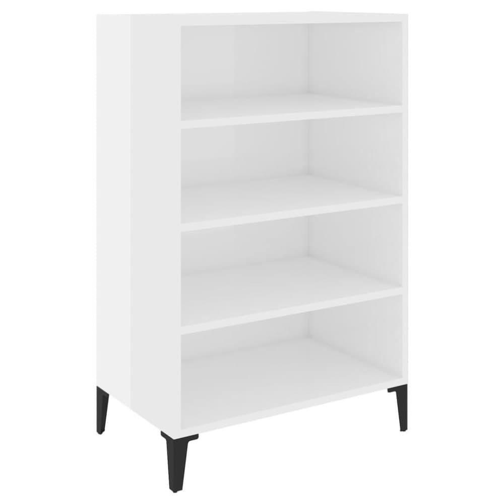 vidaXL Skänk vit högglans 57x35x90 cm spånskiva
