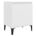 Miniatyrbilde 6 av 10: vidaXL Nattbord med metallben hvit 40x30x50 cm