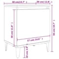 Miniatyrbilde 10 av 10: vidaXL Nattbord med metallben hvit 40x30x50 cm