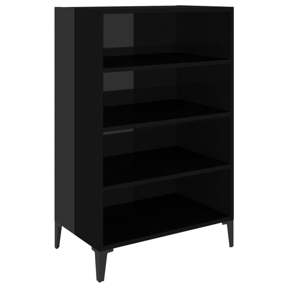 vidaXL Skänk svart högglans 57x35x90 cm spånskiva