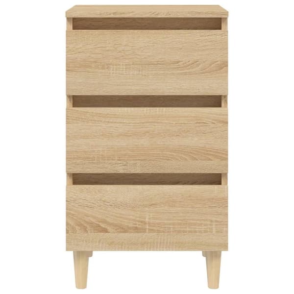 vidaXL Nattbord med ben i heltre sonoma eik 40x35x69 cm