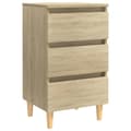 Miniatyrbilde 2 av 10: vidaXL Nattbord med ben i heltre sonoma eik 40x35x69 cm