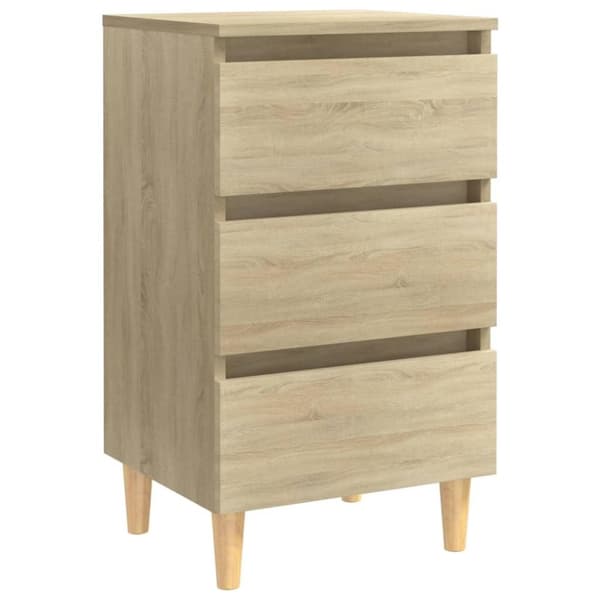 vidaXL Nattbord med ben i heltre sonoma eik 40x35x69 cm