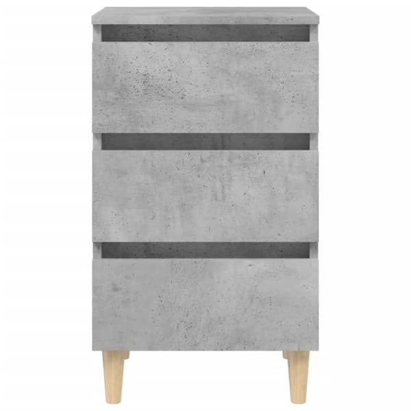 vidaXL Nattbord med ben i heltre 2 stk betonggrå 40x35x69 cm