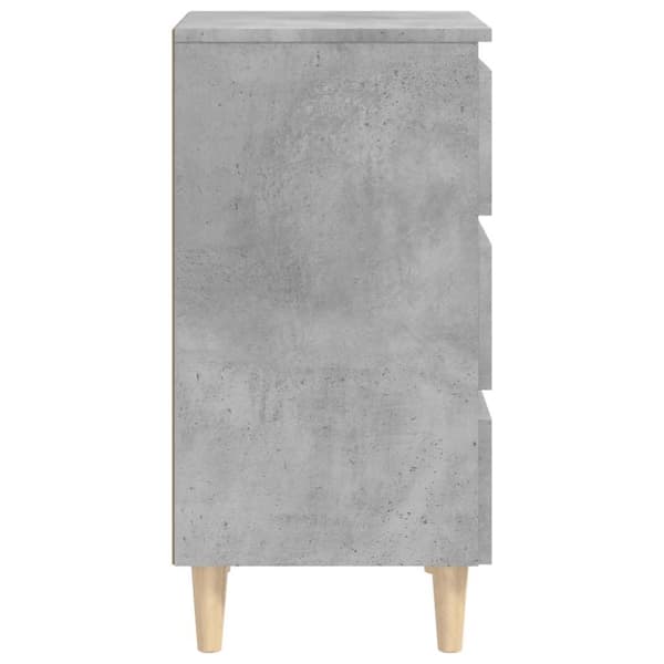 vidaXL Nattbord med ben i heltre 2 stk betonggrå 40x35x69 cm