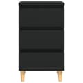 Pikkukuva 5 / 9: vidaXL Yöpöytä täyspuiset jalat musta 40x35x69 cm