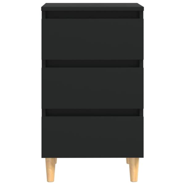 vidaXL Yöpöytä täyspuiset jalat musta 40x35x69 cm