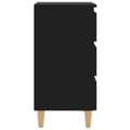 Pikkukuva 6 / 9: vidaXL Yöpöytä täyspuiset jalat musta 40x35x69 cm