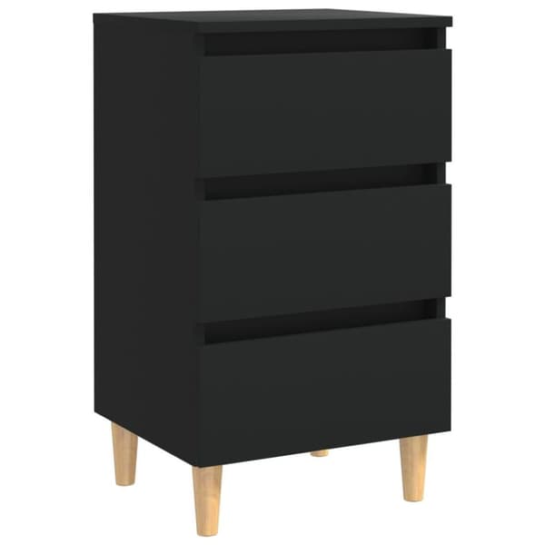 vidaXL Yöpöytä täyspuiset jalat musta 40x35x69 cm
