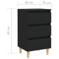 Miniatyrbilde 7 av 9: vidaXL Nattbord med ben i heltre svart 40x35x69 cm