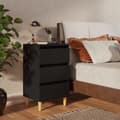Miniatyrbilde 9 av 9: vidaXL Nattbord med ben i heltre svart 40x35x69 cm