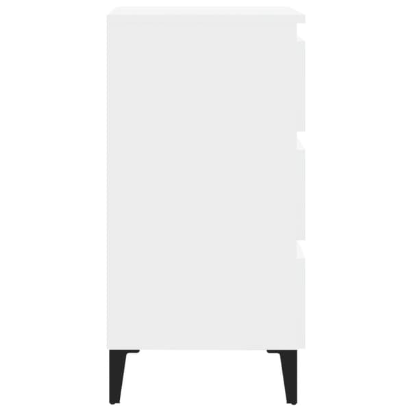 vidaXL Sängbord med metallben vit 40x35x69 cm