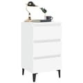 Miniatyrbillede 4 af 8: vidaXL sengeskab m. metalben 40x35x69 cm hvid