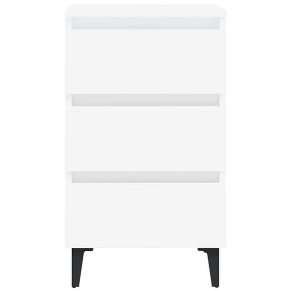 vidaXL sengeskab m. metalben 40x35x69 cm hvid