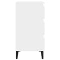 Miniatyrbillede 6 af 8: vidaXL sengeskab m. metalben 40x35x69 cm hvid