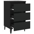Miniatyrbillede 7 af 8: vidaXL sengeskab m. metalben 40x35x69 cm sort