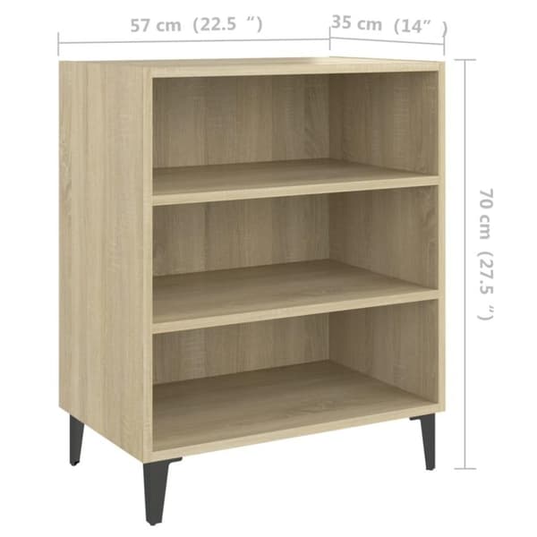 vidaXL Skjenk sonoma eik 57x35x70 cm sponplate