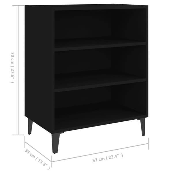 vidaXL skænk 57x35x70 cm spånplade sort