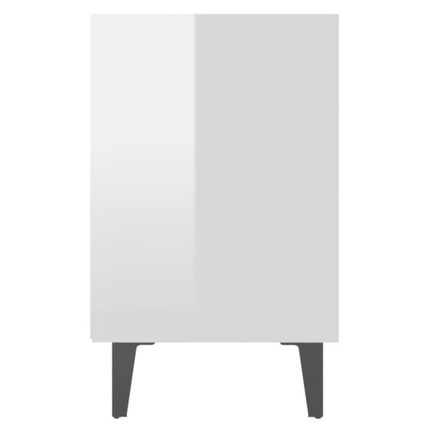 vidaXL sengeborde 2 stk. med metalben 40x30x50 cm hvid højglans