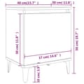 Pikkukuva 10 / 10: vidaXL Yöpöydät metallijaloilla musta 40x30x50 cm
