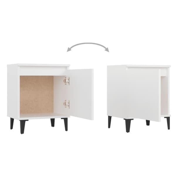 vidaXL sengeskab med metalben 40x30x50 cm hvid