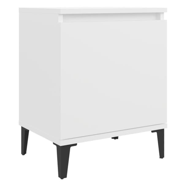 vidaXL sengeskab med metalben 40x30x50 cm hvid