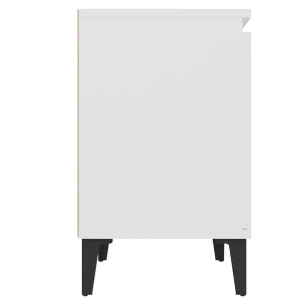 vidaXL Sängbord med metallben vit 40x30x50 cm