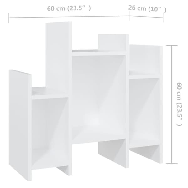 vidaXL Sidobord vit 60x26x60 cm spånskiva