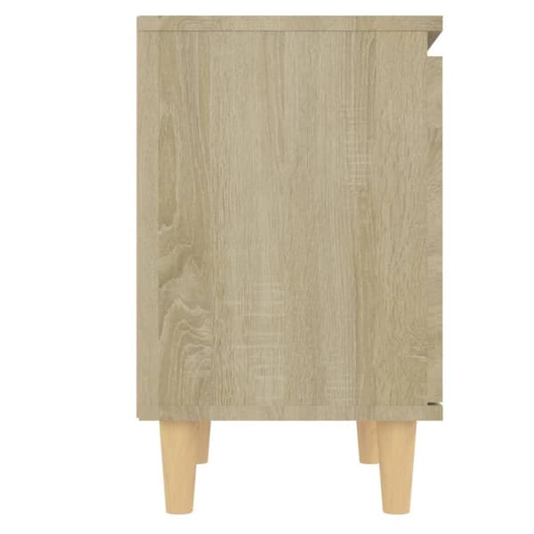 vidaXL sengeskab m. massive træben 40x30x50 cm sonoma-eg
