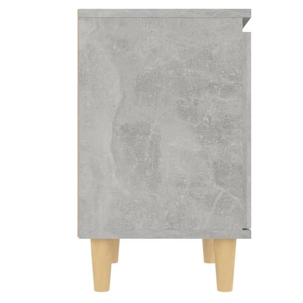 vidaXL sengeskab med massive træben 40x30x50 cm betongrå