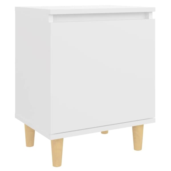 vidaXL sengeskab m. ben i massivt træ 40x30x50 cm hvid
