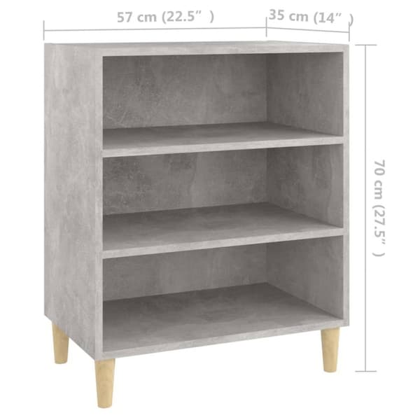 vidaXL Senkki betoninharmaa 57x35x70 cm lastulevy