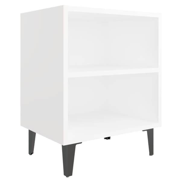 vidaXL sengeborde 2 stk. med metalben 40x30x50 cm hvid