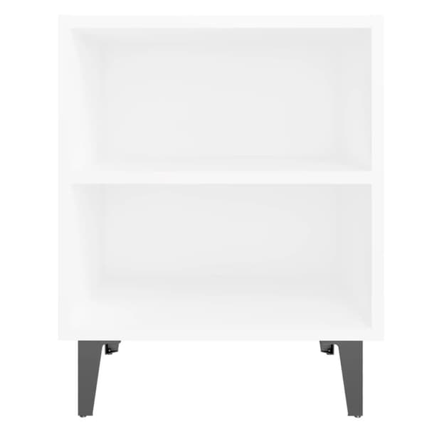 vidaXL sengeborde 2 stk. med metalben 40x30x50 cm hvid