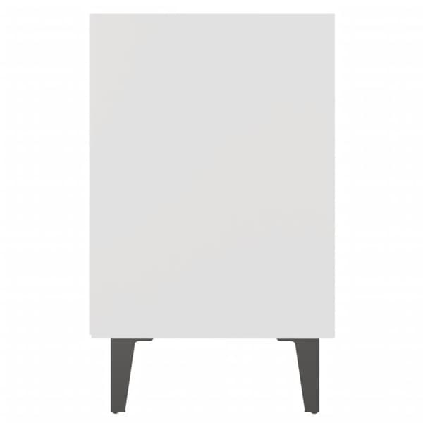 vidaXL sengeborde 2 stk. med metalben 40x30x50 cm hvid