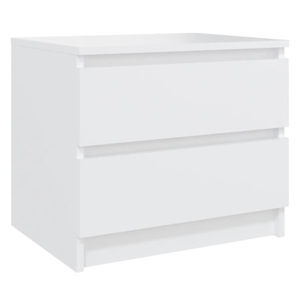 vidaXL Sängbord vit 50x39x43,5 cm spånskiva