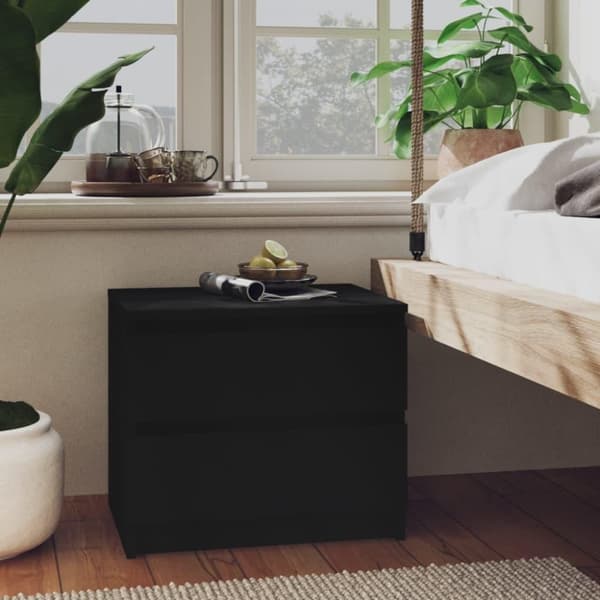 vidaXL sengeskab 50x39x43,5 cm spånplade sort