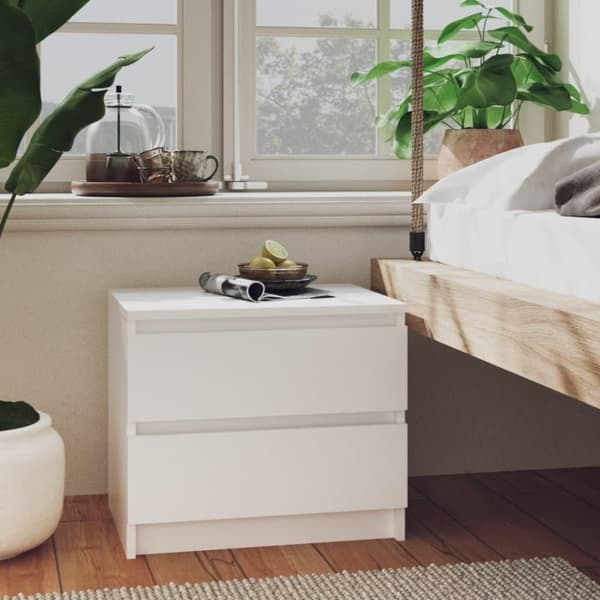 vidaXL sengeskab 50x39x43,5 cm spånplade hvid