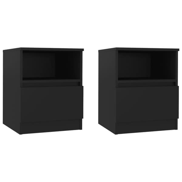 vidaXL Nattbord 2 stk svart 40x40x50 cm sponplate