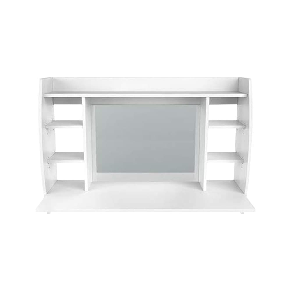 ML Design vägg laptop tabell vit, frisörbord med spegel och 6 förvaringsfack, 110 x 75 x 48,5 cm, kosmetiska bord för kvinnor och flickor