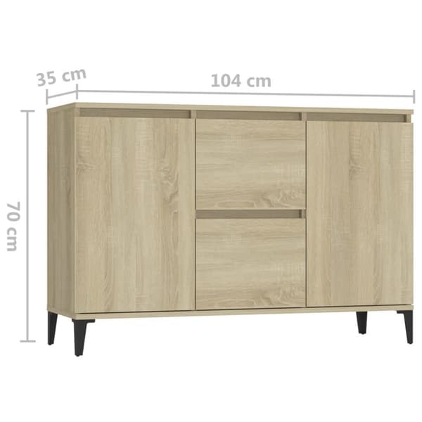 vidaXL Skjenk sonoma eik 104x35x70 cm sponplate