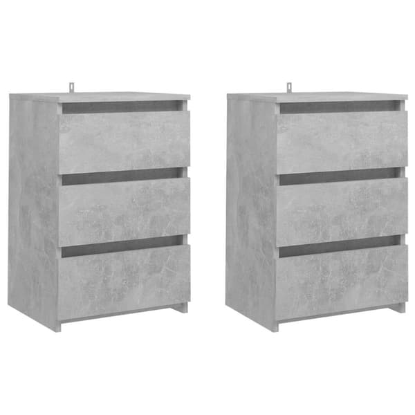 vidaXL natborde 2 stk. 40x35x62,5 cm spånplader betongrå