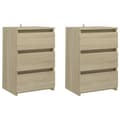 Miniatyrbilde 1 av 10: vidaXL Nattbord 2 stk sonoma eik 40x35x62,5 cm konstruert tre
