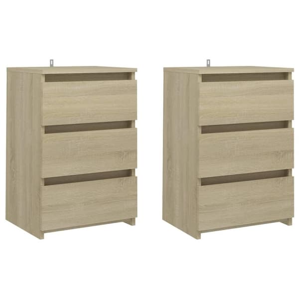 vidaXL Nattbord 2 stk sonoma eik 40x35x62,5 cm konstruert tre
