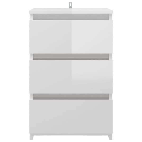 vidaXL natborde 2 stk. 40x35x62,5 cm spånplade hvid højglans