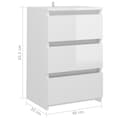 Miniatyrbillede 8 af 10: vidaXL natborde 2 stk. 40x35x62,5 cm spånplade hvid højglans